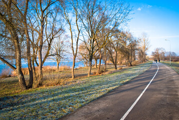 Fototapeta premium Riga, Latvia, Kengarags. The promenade in Kengarags
