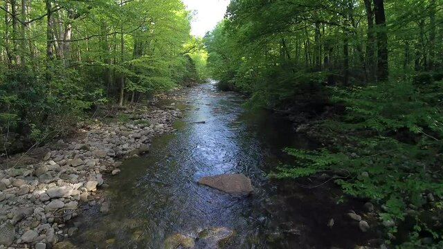 Mountain Stream in Asheville NC - Aerial