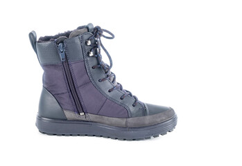 A Women's New Single Waterproof Boot Isolated on White Background