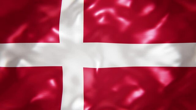 Realistic looping 3D animation of the national flag of Denmark rendered in UHD