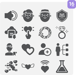 Simple set of content related filled icons.