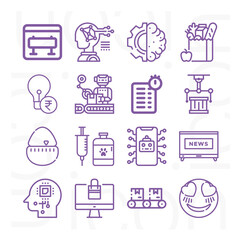 16 pack of update  lineal web icons set