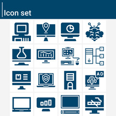 Simple set of simulation related filled icons.