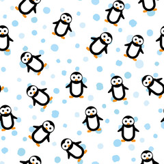 Funny Penguin seamless pattern