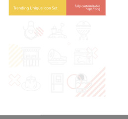 Simple set of delay related lineal icons.