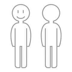 人物のイラスト　前　後　素材