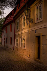 A corner of Prague. Fascinating and Picturesque narrow medieval street - Novy Svet, Hradcany quarter, Prague, Czech Republic