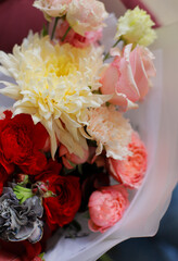 Flower composition. Macro photo. Wedding decor. A Beautiful bouquet of fresh flowers.