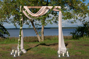 Wedding altar near the lake