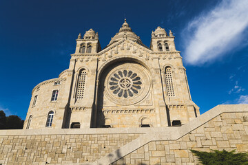 Fototapeta na wymiar Viana do Castelo Portugal Santuário de Santa Luzia Santuário do Sagrado Coração de Jesus day sunny light blue sky clouds 