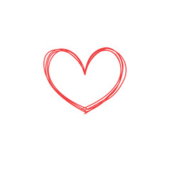 Heart doodle illustration. Hand drawn love symbol. Valentine's day vector icon.