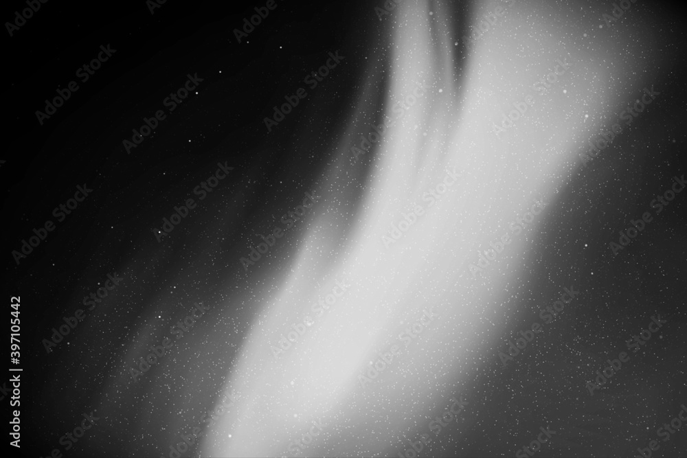 Sticker night starry sky. northern lights, aurora borealis. black white vector