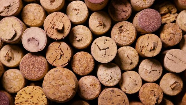 various corks from wine bottles as a video background (looping)
