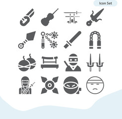 Simple set of anna related filled icons.