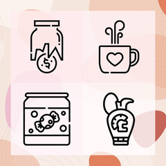 Simple set of vase related lineal icons