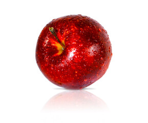 Red apple isolated on white background.