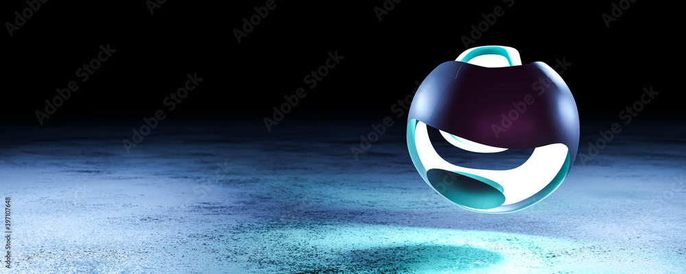 Poster Abstract science technology object background 3d render illustration