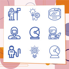 Simple set of 9 icons related to entrepreneurs