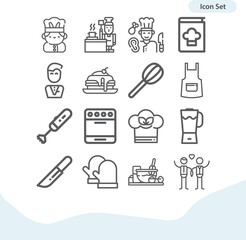 Simple set of prepare related lineal icons.