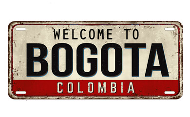 Welcome to Bogota vintage rusty metal plate