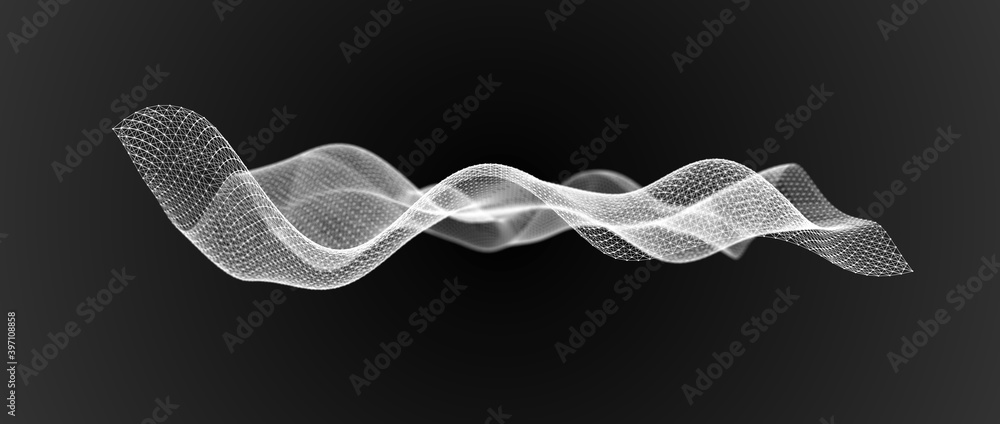 Poster Information Technology. Digital background. 3D visualization of big data. 3d rendering.