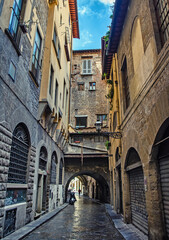 Obraz na płótnie Canvas Old street of city of Florence, Italy