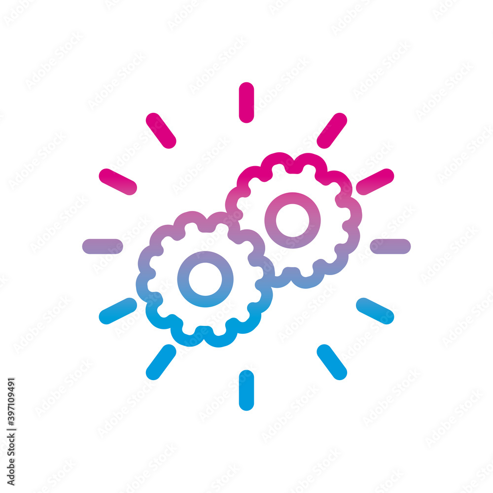 Poster two gears gradient style icon vector design