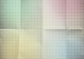 Pastel crumpled millimeter paper background texture.