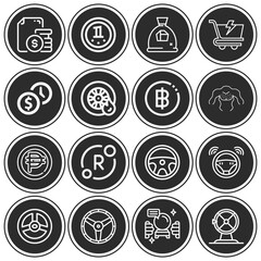 16 pack of luck  lineal web icons set