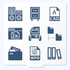 Simple set of 9 icons related to organize