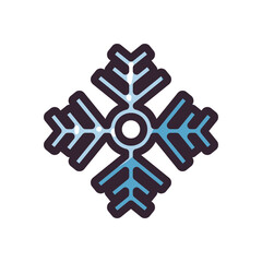 Blue snowflake of winter season vector design