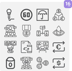 Simple set of sec related lineal icons.