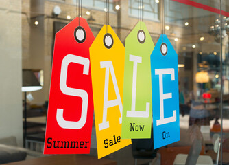 Sale Sign In A Shop Window