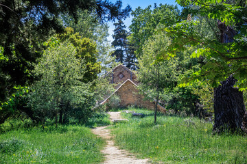 View of an old stone building of Royal Estates in Tatoi