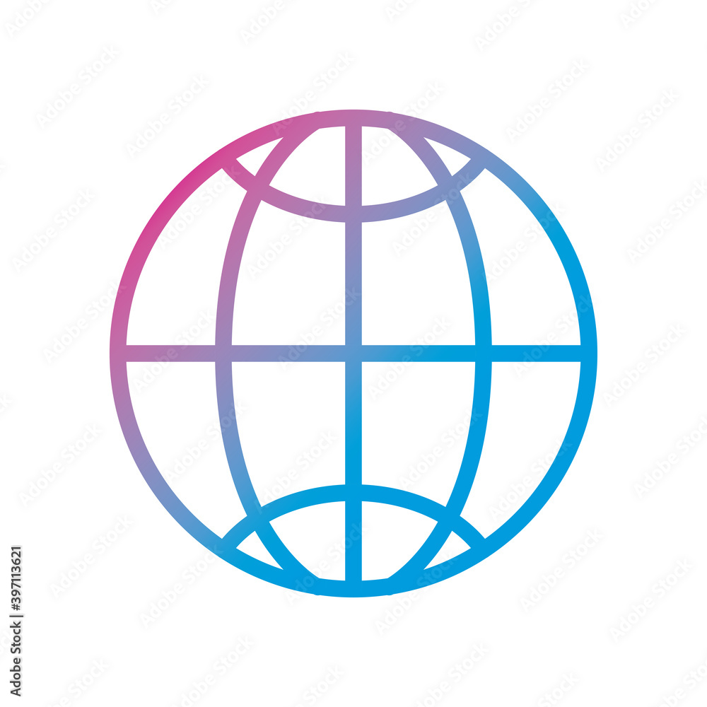 Poster global sphere gradient style icon vector design