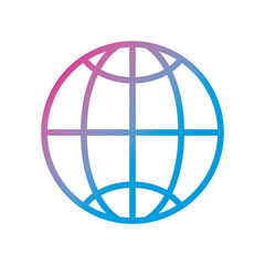 Global sphere gradient style icon vector design