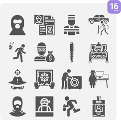 Simple set of theft related filled icons.