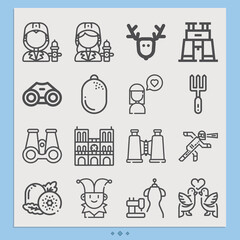 Simple set of skirt related lineal icons.