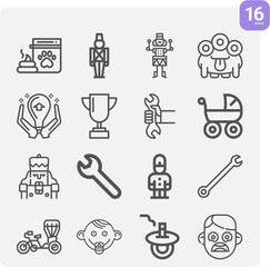 Simple set of esteem related lineal icons.