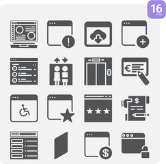 Simple set of tab related filled icons.
