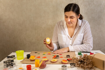 Print Potato Stamps. handmade gift wrapping with an exclusive print pattern.