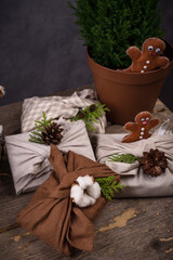 Christmas eco friendly furoshiki gift box