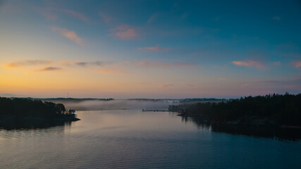 Fototapeta na wymiar Scandinavia, sunrise off the coast of Sweden