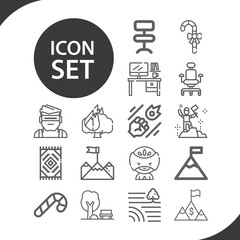 Simple set of lawn related lineal icons.