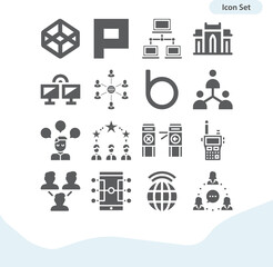 Simple set of protocols related filled icons.