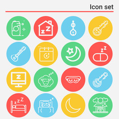 16 pack of rem  lineal web icons set