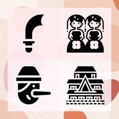 Simple set of heterosexual related filled icons
