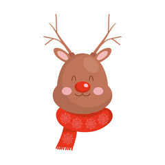 merry christmas reindeer cartoon vector design