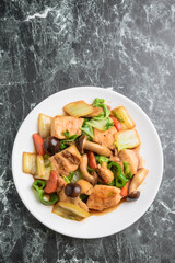 鶏肉と野菜のオイスターソース炒め