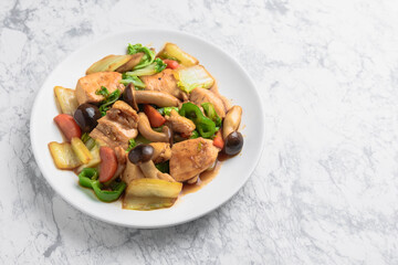 鶏肉と野菜のオイスターソース炒め